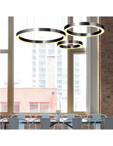 Step into Design CIRCLE 40+60+80 LED titanium pendant lamp on 1 ceiling light fixture        - product 2