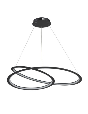 Step into Design Lampa wisząca SPIRELLO ledowa czarna 80 cm             