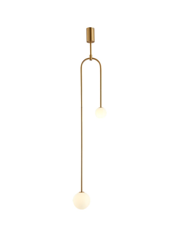 Double pendant lamps - Step into Design LOOP pendant lamp gold 123 cm   - product kolory-swiatla.pl 2