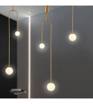 Double pendant lamps - Step into Design LOOP pendant lamp gold 123 cm   - product 5