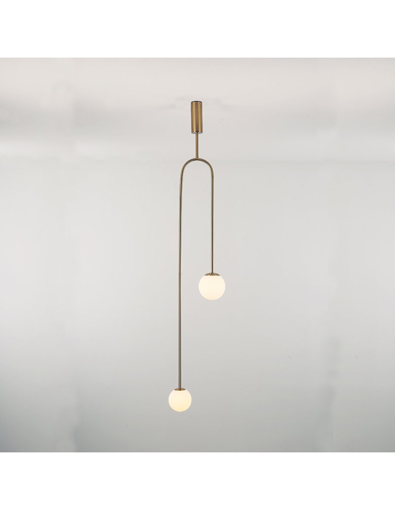 Double pendant lamps - Step into Design LOOP pendant lamp gold 123 cm   - product kolory-swiatla.pl 6