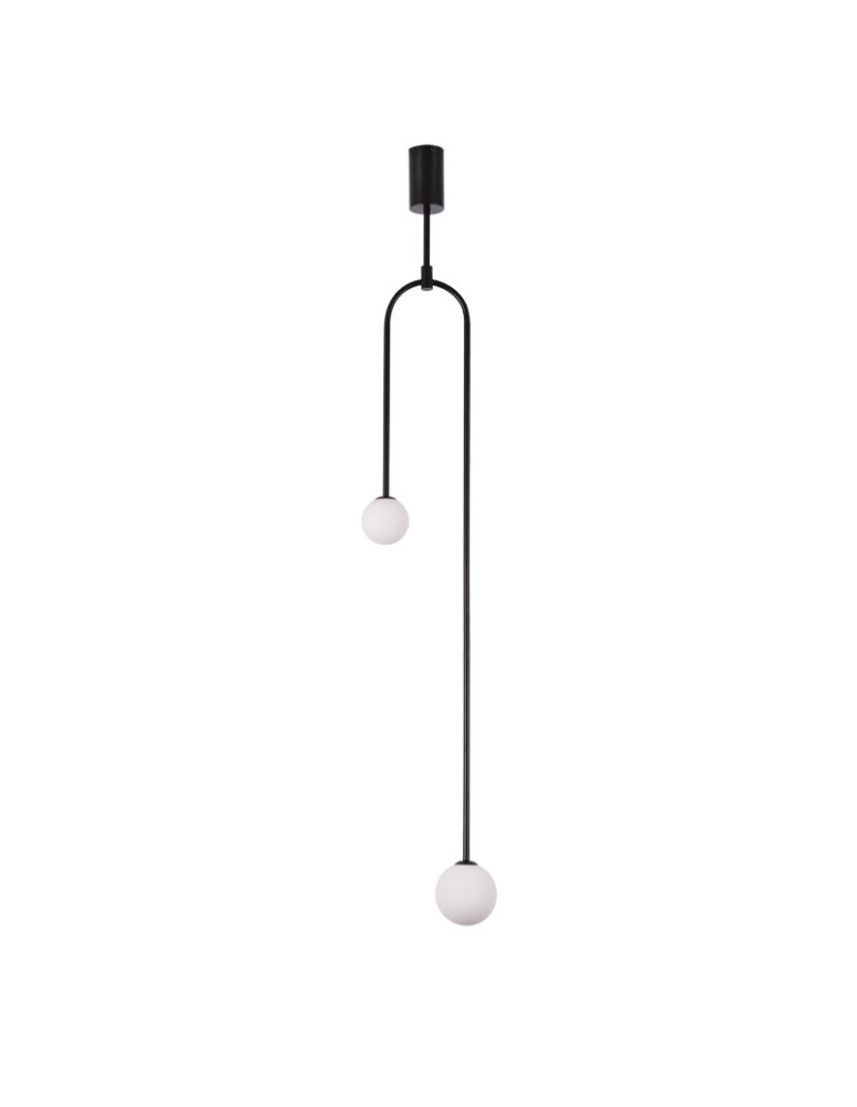 Double pendant lamps - Step into Design LOOP pendant lamp black 123 cm   - product kolory-swiatla.pl 2