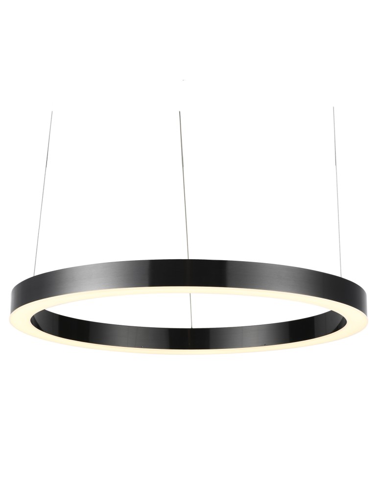 Pendant lamps circles - Step into Design CIRCLE 120 LED pendant lamp brushed titanium 120 cm   - product kolory-swiatla.pl 1