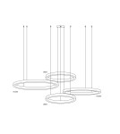 Pendant lamps - Step into Design CIRCLE 80+80+100+120 LED pendant lamp brass on 1 soffit       - product 2