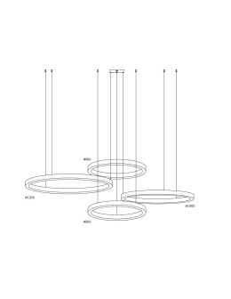 Step into Design CIRCLE 80+80+100+120 LED pendant lamp brass on 1 soffit       - product 2