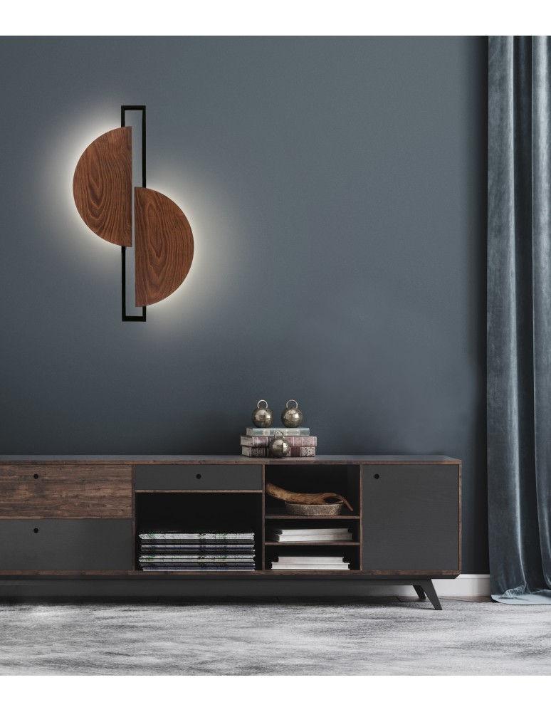 Wall lamps - Nowodvorski SUNRISE LED Wall lamp with switch Max wattage 12W LED Dark wood 7652 - product kolory-swiatla.pl 3