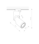 Lamps for 1 phase busbars - Nowodvorski PROFILE MIKE Customizable System PROFILE Luminaire Max wattage 15W GU10 White 7662 - product 5