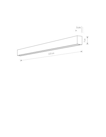 Nowodvorski STRAIGHT WALL LED L Wall Wall lamp Max power 22W LED TUBE T8 White 7566 - product 2