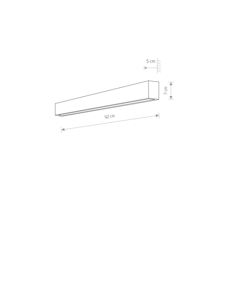 Wall lamps - Nowodvorski STRAIGHT WALL LED M Wall lamp Max power 16W LED TUBE T8 Graphite 7561 - product kolory-swiatla.pl 2