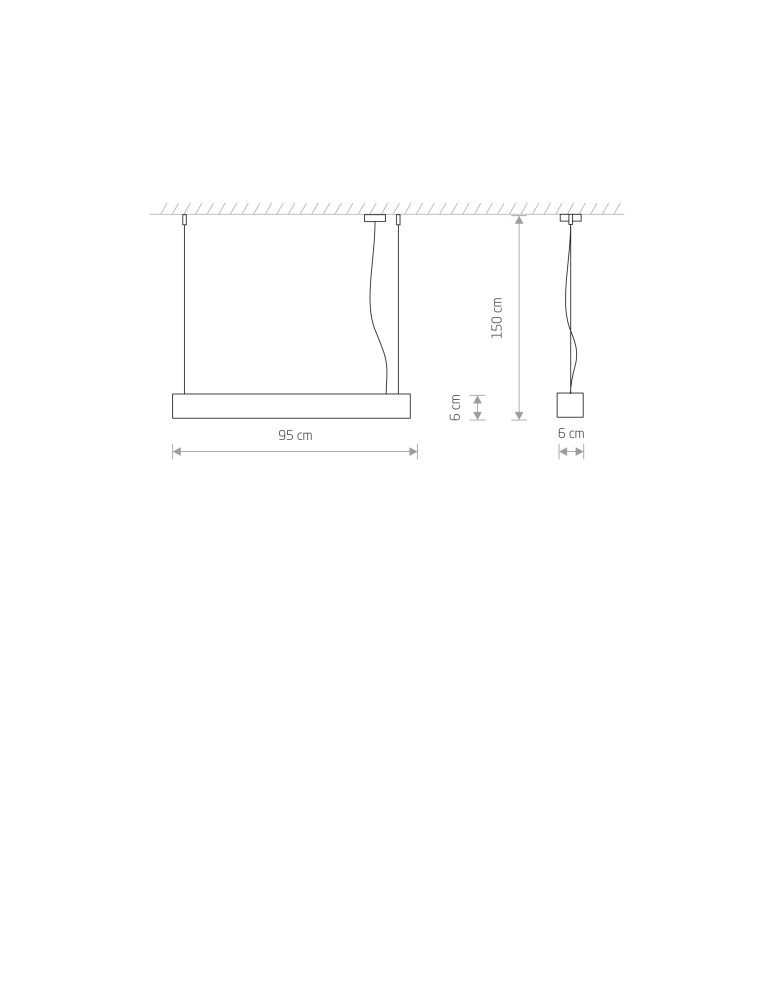 Pendant lamps - Nowodvorski SOFT LED 90X6 Ceiling Pendant Max wattage 16W LED TUBE T8 Graphite 7535 - product kolory-swiatla.pl 5