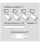 Ready-made rail kits - Light Prestige Ice System 3F GU10 4x50W white LP-732 4W WH SET - product 2