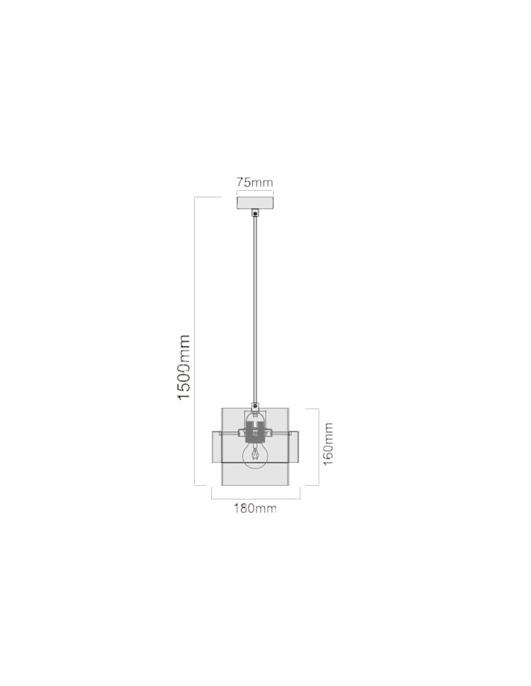 Pendant lamps - Light Prestige Miele pendant lamp E27 1x40W smoke/gold LP-866/1P SM/GD - product kolory-swiatla.pl 2