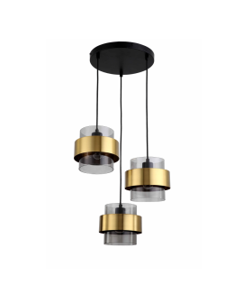 Light Prestige Miele Pendant lamp E27 3x40W smoke/gold LP-866/3P SM/GD