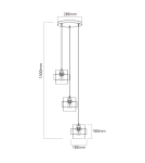 Pendant lamps - Light Prestige Miele Pendant lamp E27 3x40W smoke/gold LP-866/3P SM/GD - product 2