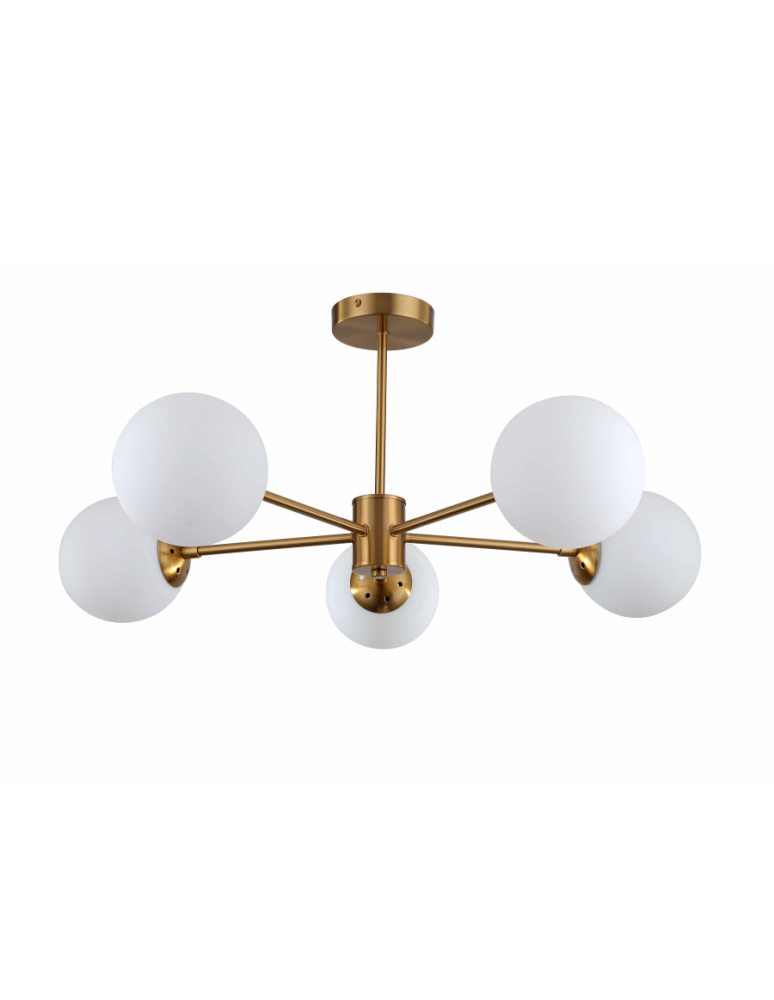 Ceiling lamps - Light Prestige Roma Pendant Lamp E14 5x40W gold/white LP-1345/5P GD - product kolory-swiatla.pl 1