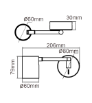 Adjustable wall lamps - Light Prestige Snow Wall lamp GU10 1x40W black LP-731/1WL BK - product 3