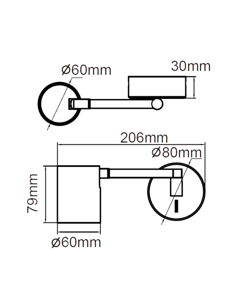 Adjustable wall lamps - Light Prestige Snow Wall lamp GU10 1x40W black LP-731/1WL BK - product kolory-swiatla.pl 3