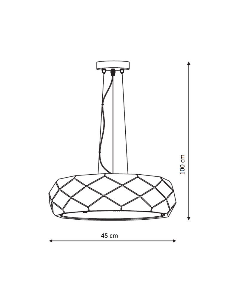 Pendant lamps - Light Prestige REUS pendant lamp E27 3x40W gold LP-8069/1P GD. - product kolory-swiatla.pl 4