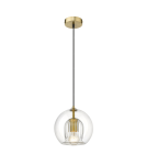 Glass pendant lamps - Light Prestige Arette pendant lamp E27 1x40W transparent/gold LP-133/1P - product 1