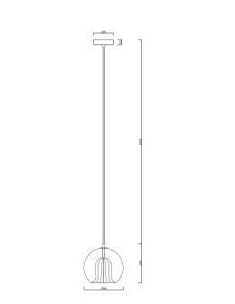 Light Prestige Arette pendant lamp E27 1x40W transparent/gold LP-133/1P - product 2