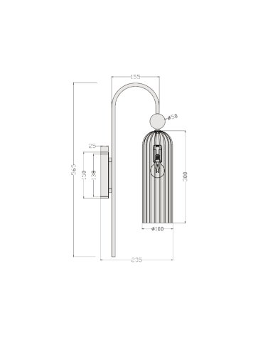 Light Prestige Piega Wall lamp E14 1x40W amber/gold LP-939/1W amber - product 2