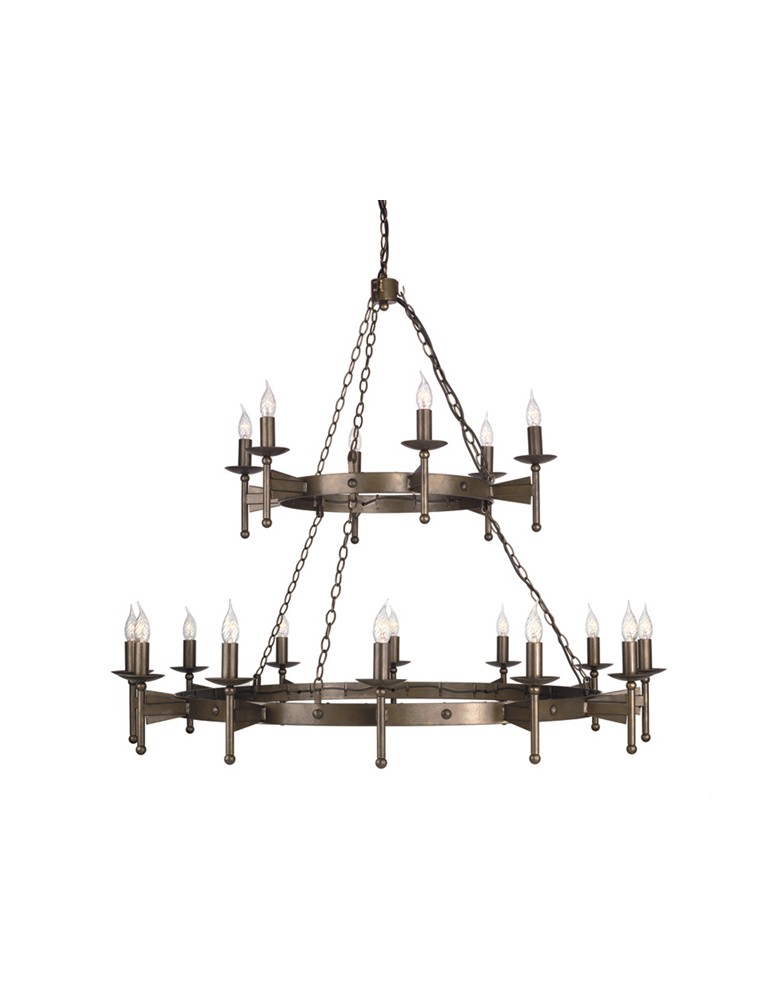 Rustic chandeliers - Elstead Lighting Interior Pendant CROMWELL 18x60W E14 CW18 OLD BRZ. - product kolory-swiatla.pl 1