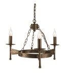 Rustic chandeliers - Elstead Lighting Interior Pendant CROMWELL 3x60W E14 CW3 OLD BRZ. - product 1