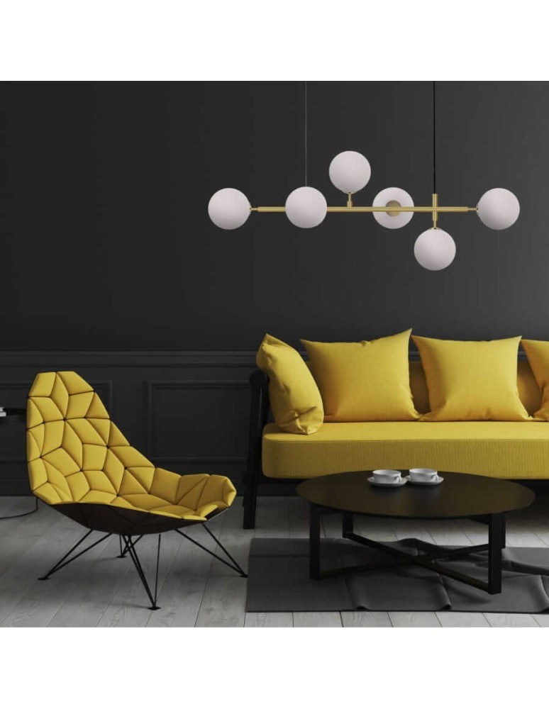 Pendant lamps - Light Prestige Alisa pendant lamp black white balls LP-005/6P BK/WH 6xE14 black / white - product kolory-swiatla.pl 3