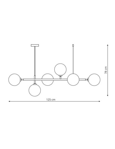 Light Prestige Alisa lampa wisząca czarna białe kulki LP-005/6P BK/WH 6xE14 czarny / biały - produkt 2
