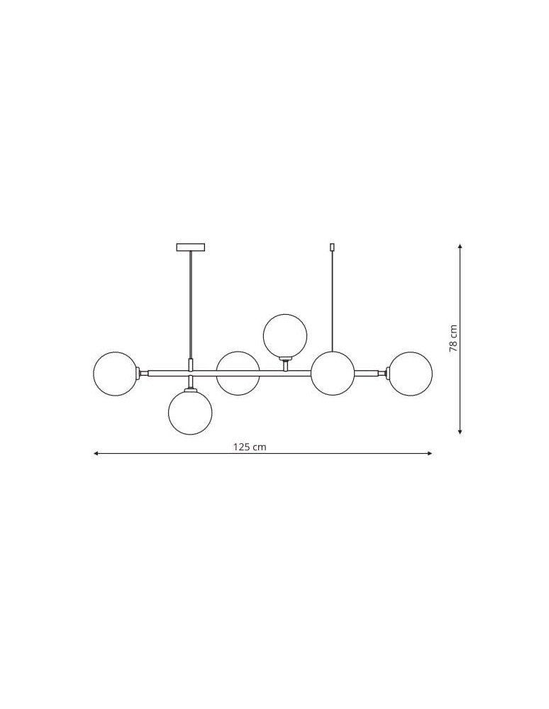 Light Prestige Alisa lampa wisząca czarna białe kulki LP-005/6P BK/WH 6xE14 czarny / biały