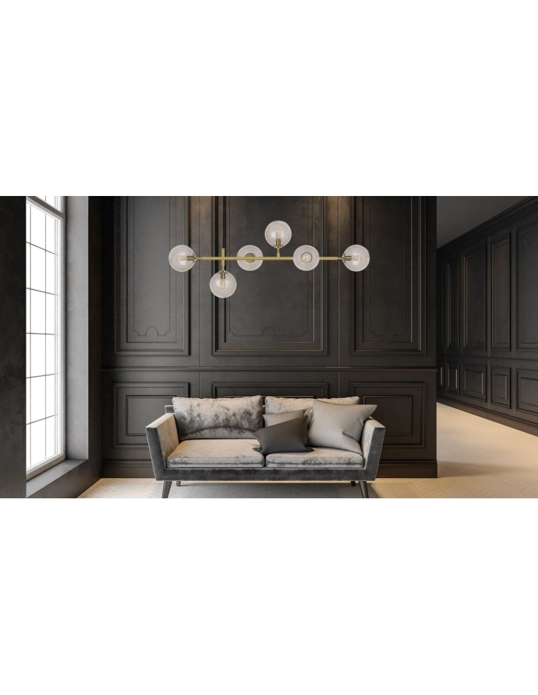 Pendant lamps - Light Prestige Alisa pendant lamp black white balls LP-005/6P BK/WH 6xE14 black / white - product kolory-swiatla.pl 4