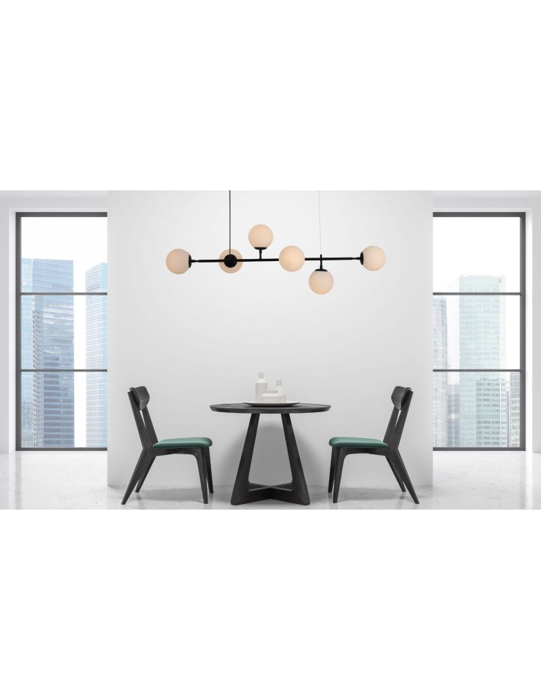 Light Prestige Alisa lampa wisząca czarna białe kulki LP-005/6P BK/WH 6xE14 czarny / biały