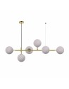 Light Prestige Alisa lampa wisząca białe kulki LP-005/6P WH 6xE14 złoty / biały