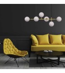 Pendant lamps - Light Prestige Alisa pendant lamp white balls LP-005/6P WH 6xE14 gold / white - product 2