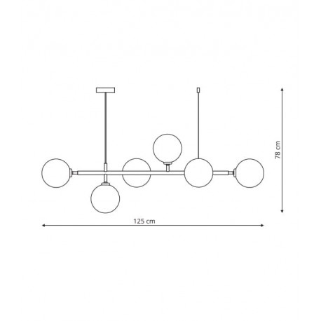 Light Prestige Alisa lampa wisząca białe kulki LP-005/6P WH 6xE14 złoty / biały