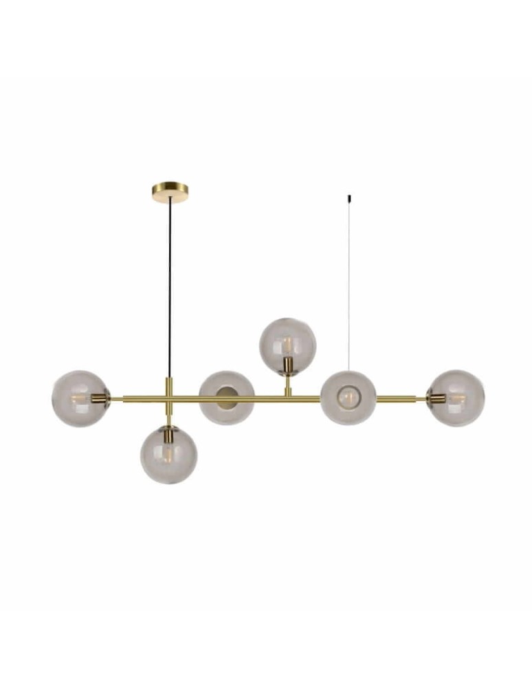 Pendant lamps - Light Prestige Alisa pendant lamp transparent balls LP-005/6P TR 6xE14 gold / transparent - product kolory-swiatla.pl 1