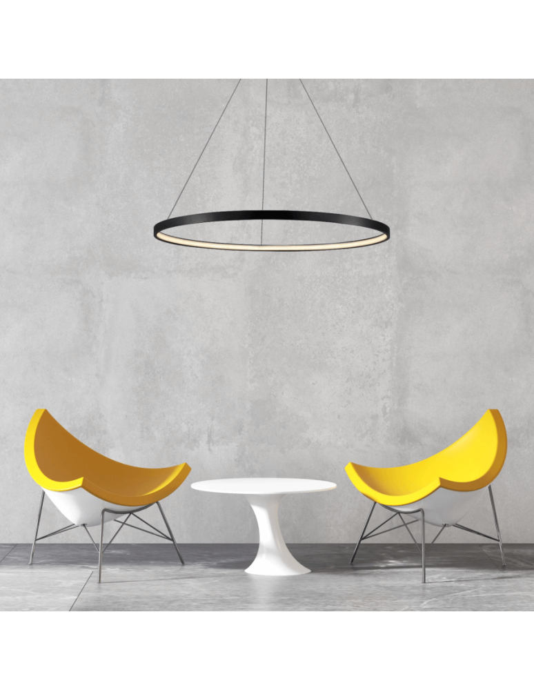 Pendant lamps circles - Light Prestige Ring medium pendant lamp black 3000K LP-909/1P M BK 1xLED black - product kolory-swiatla.pl 2