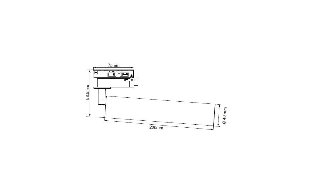 Light Prestige Aries reflektor L do szyny 1F czarny LP-8636L BK 1xLED czarny