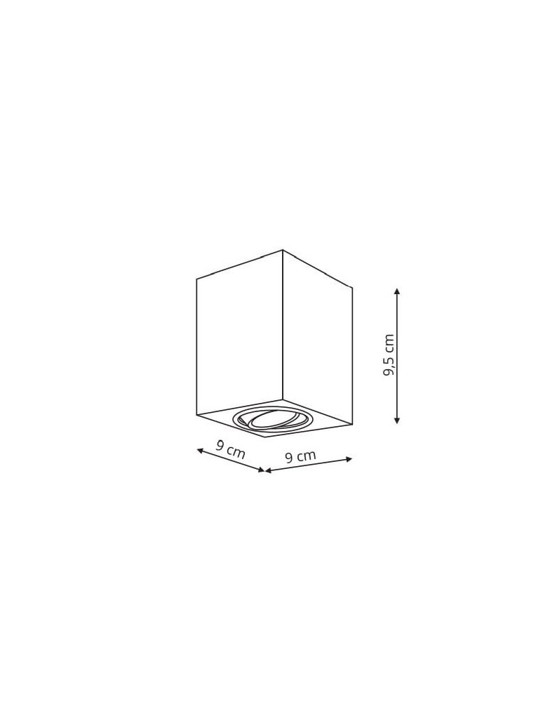 Ceiling luminaires for replaceable light source - Light Prestige Lyon 1 surface-mounted luminaire black GU10 black LP-5881/1SM BK - product kolory-swiatla.pl 2