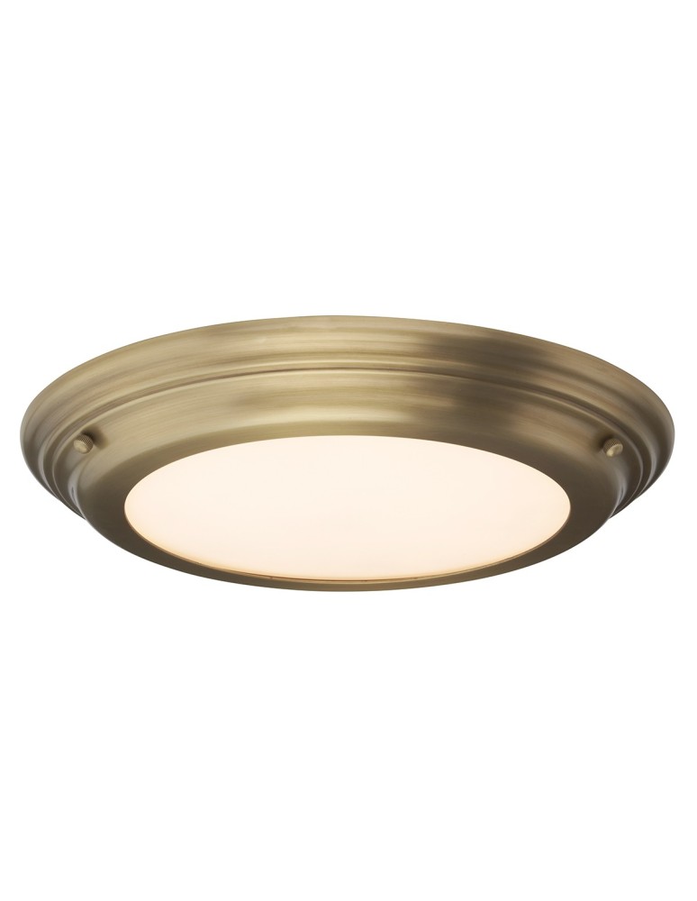 Hermetic plafonds - Elstead WELLAND LED Plafond 1x25W IP54 Antique Brass WELLAND-F-AB - product kolory-swiatla.pl 1