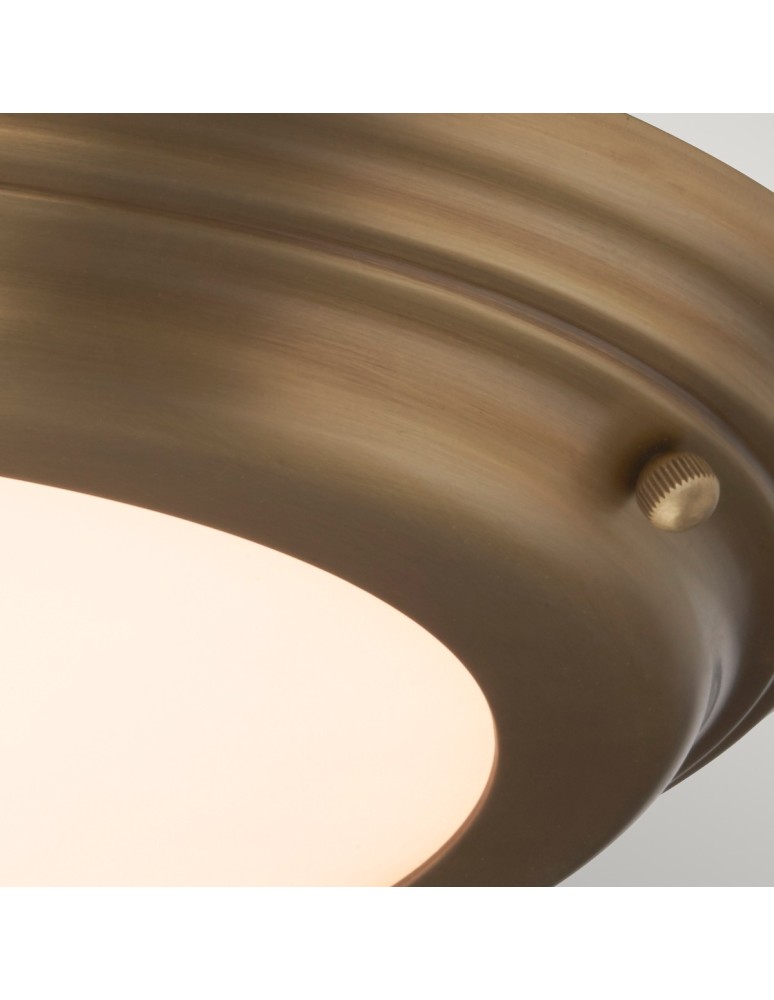 Hermetic plafonds - Elstead WELLAND LED Plafond 1x25W IP54 Antique Brass WELLAND-F-AB - product kolory-swiatla.pl 2