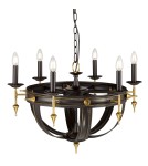 Rustic chandeliers - Elstead REGAL 6x60W Brown/Gold E14 Chandelier REGAL6 - product 1