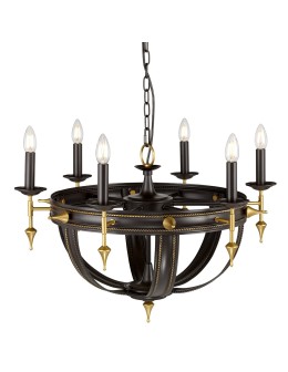 Elstead REGAL 6x60W Brown/Gold E14 Chandelier REGAL6