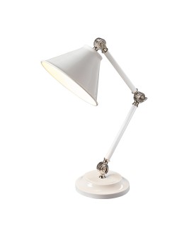 Elstead PROVENCE ELEMENT E27 1x60W White/Nickel Table Lamp PV-ELEMENT-WPN