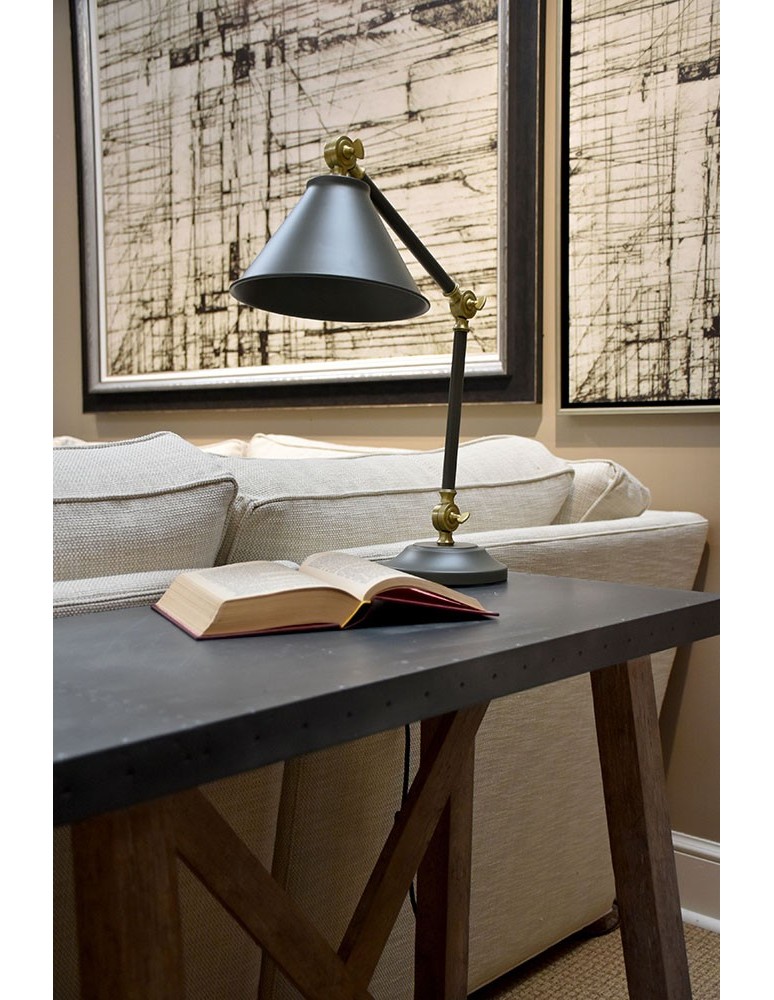 Reading table lamps - Elstead PROVENCE ELEMENT E27 1x60W Graphite/Antique Brass Table Lamp PV-ELEMENT-GAB - product kolory-swiatla.pl 4