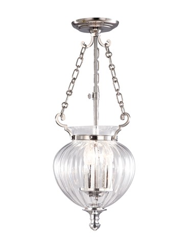 Elstead FINSBURY 3x60W E14 FP/P/S POL NCKL Pendant.