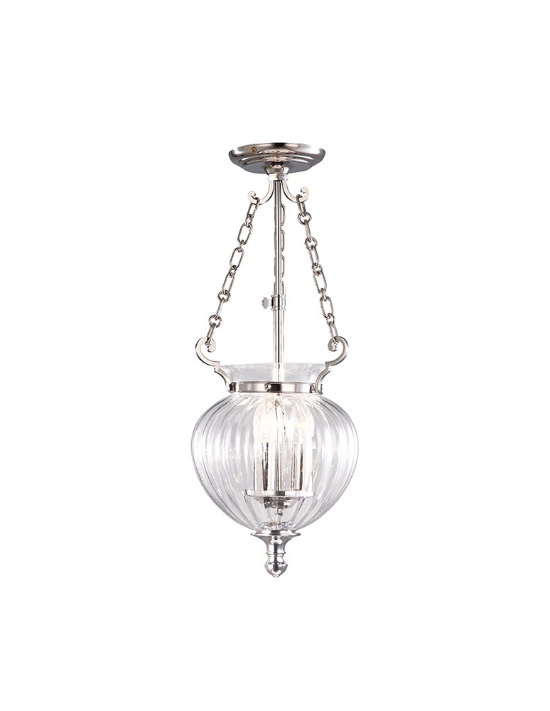 Chandeliers - Elstead FINSBURY 3x60W E14 FP/P/S POL NCKL Pendant. - product kolory-swiatla.pl 1