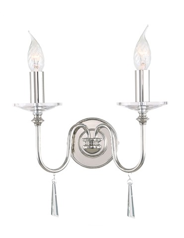 Elstead FINSBURY PARK 2x60W E14 FP2 POL NICKEL Wall lamp.