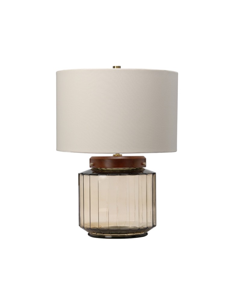 Table lamps with lampshade - Elstead LUGA Table Lamp E27 1x60W Brass LUGA-TL-SMOKE - product kolory-swiatla.pl 1