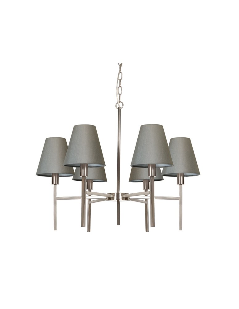 Modern chandeliers - Elstead LUCERNE Chandelier E14 6x25W Nickel LUCERNE-6LT - product kolory-swiatla.pl 1